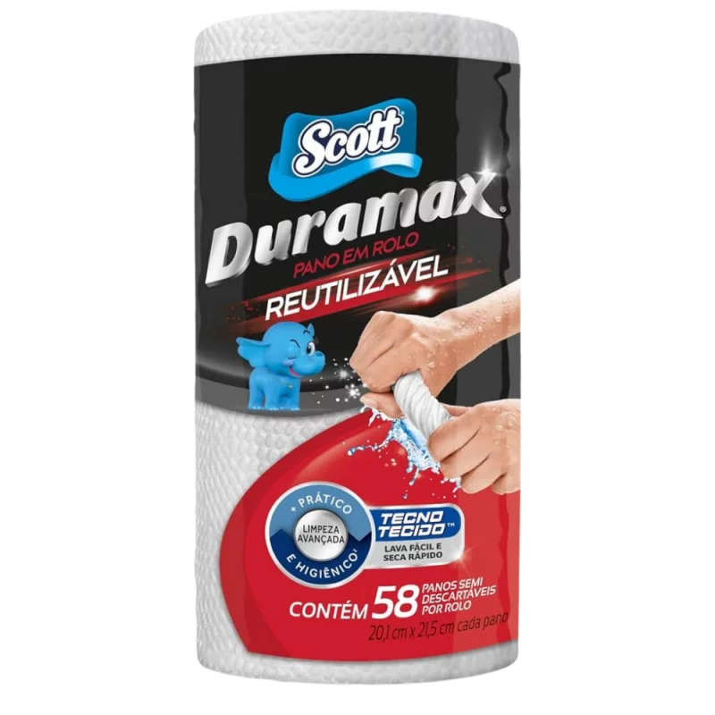 Pano Scott Duramax Reutilizavel Branco com 58 Folhas