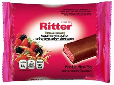 Barra de Cereais Ritter Frutas Vermelhas com 3un 75g