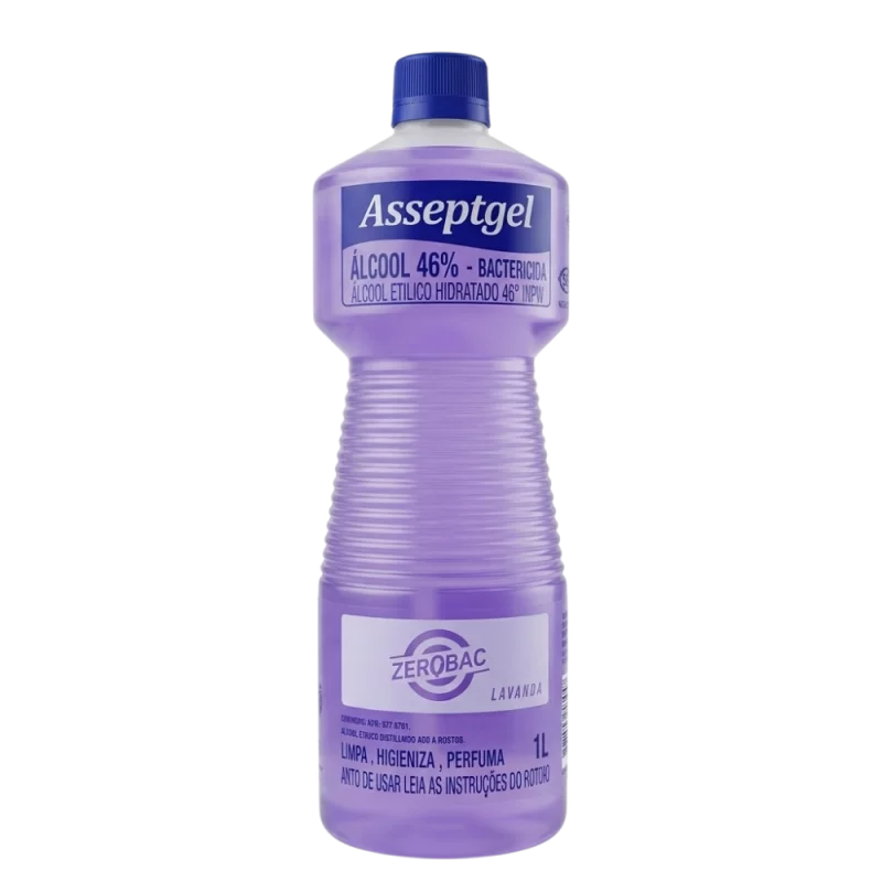 Desinfetante Asseptgel Lavanda Alcool 46% 1l