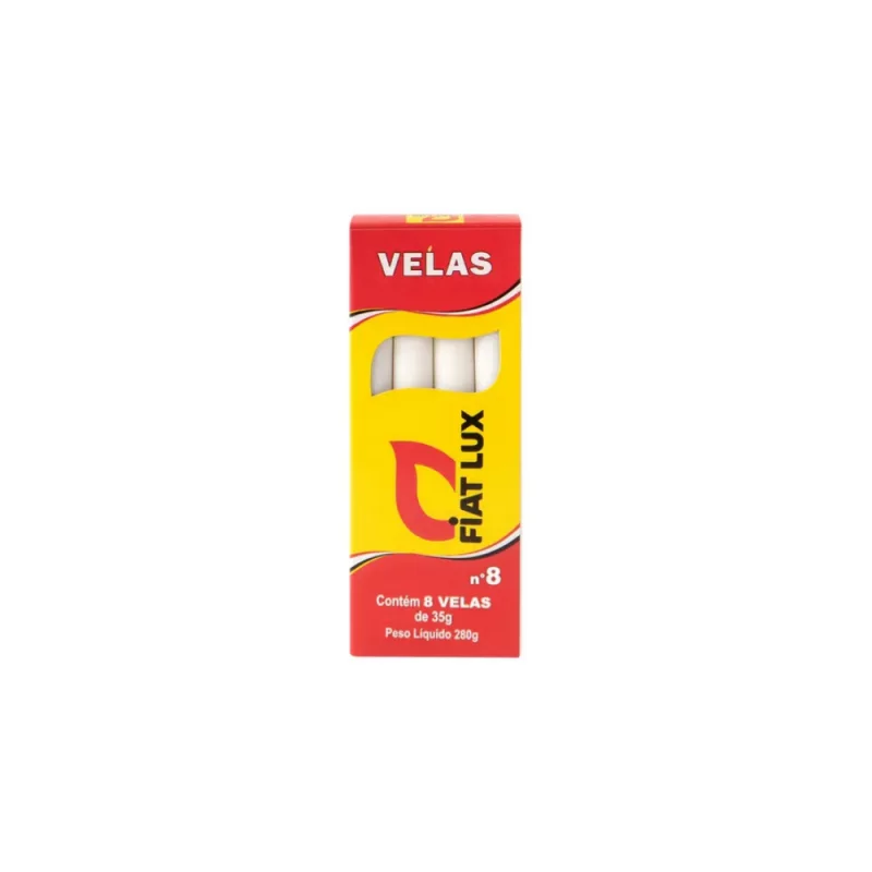 Vela Fiat Lux Nº8 Contem 8 Velas 280g