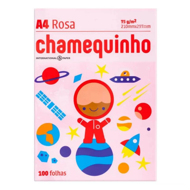 Papel Chamequinho Rosa 100 Folhas Un