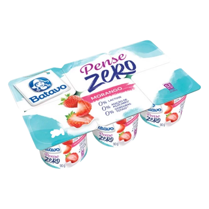 Iogurte Batavo Pense Zero Morango Bandeja 510g