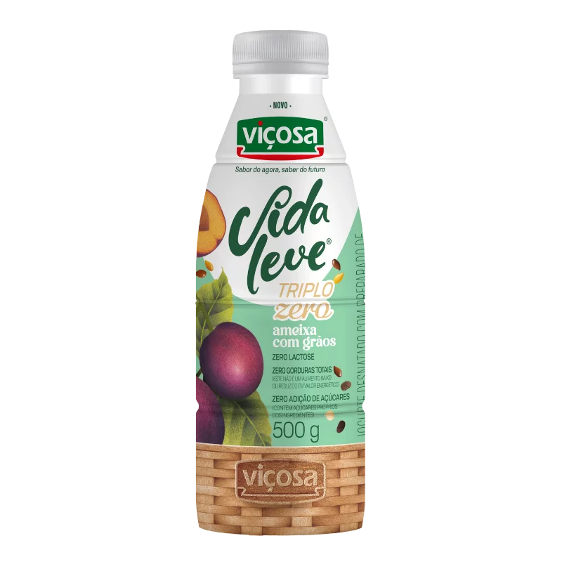 Iogurte Vicosa Vida Leve Triplo Zero Ameixa com Graos 500g