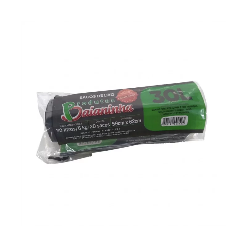 Saco para Lixo Baianinha Economico 30l/30un