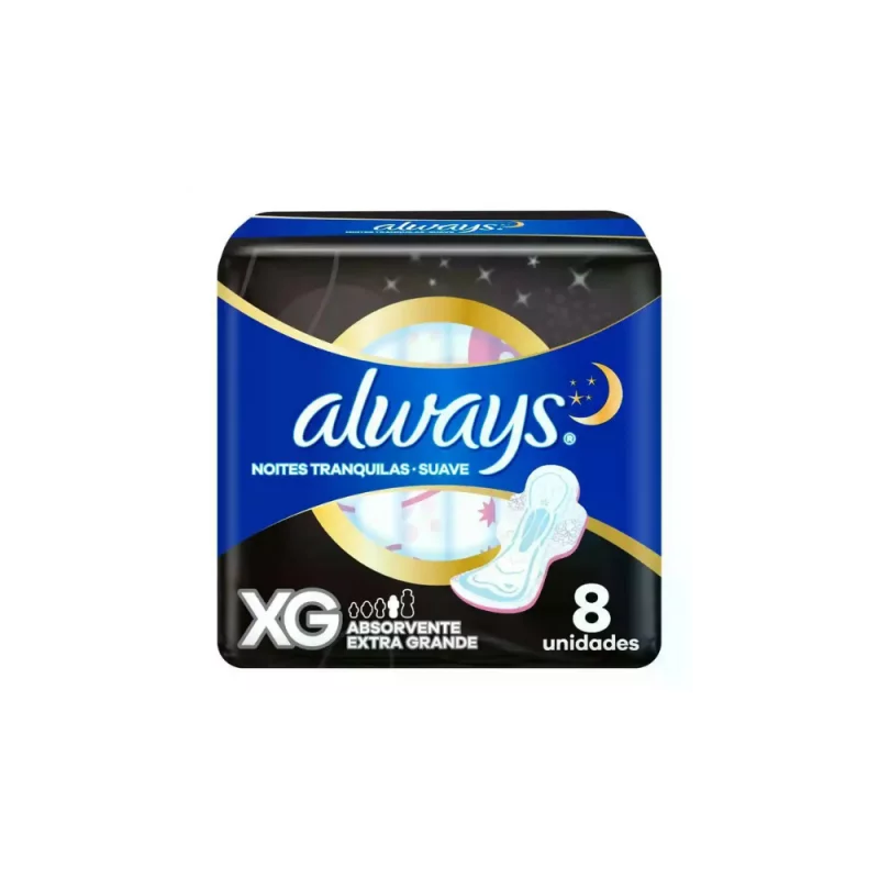 Absorvente Always Noturno Noites Tranquilas Suave com Abas Xg 8un