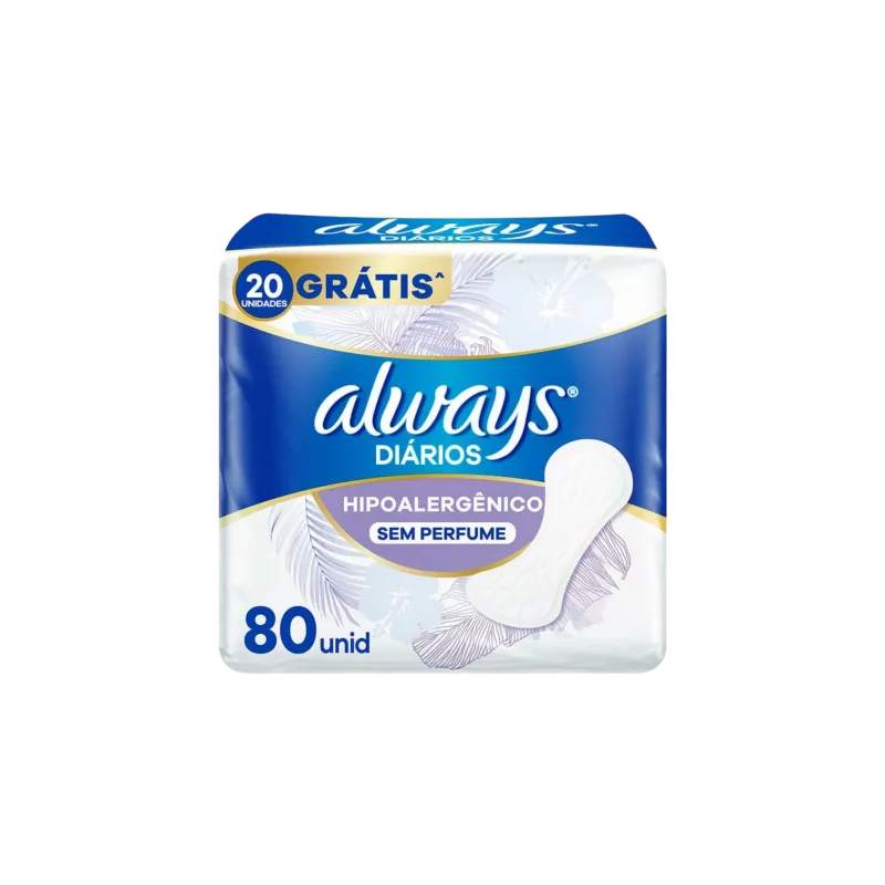 Absorvente Always Protetor Diario Hipoalergico Sem Perfume 80un