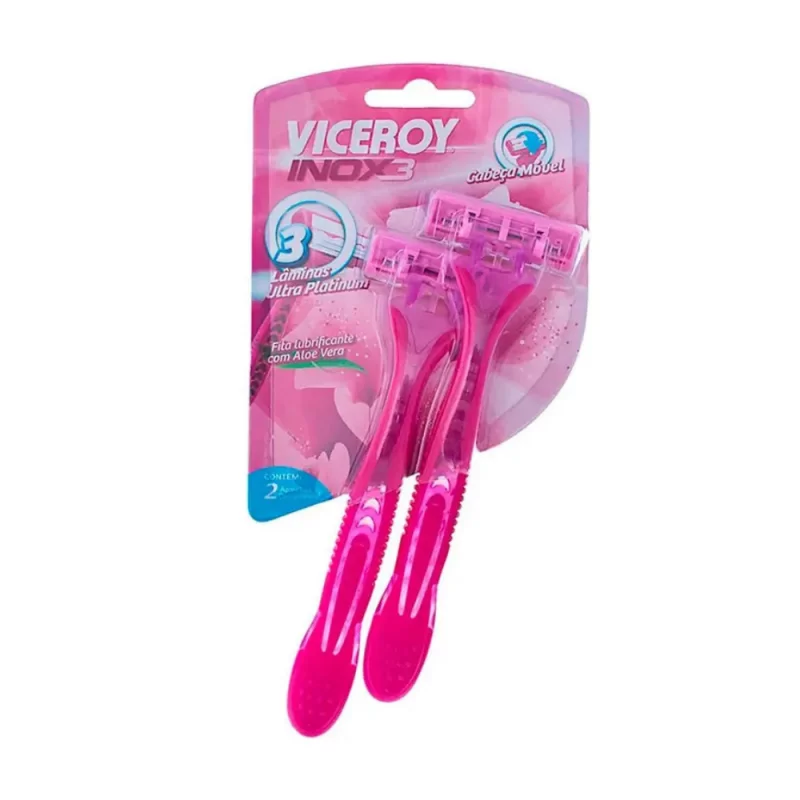 Aparelho de Barbear Viceroy Inox 3 Lamina Rosa Un
