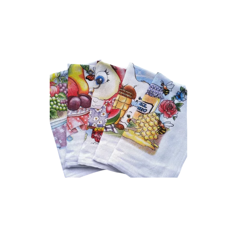 Pano Limpando Prato Colorido e Branco Un