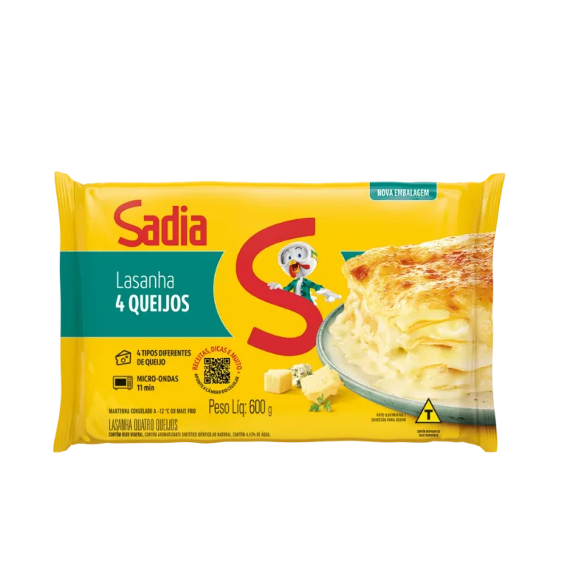 Lasanha Sadia Quatro Queijos 600g