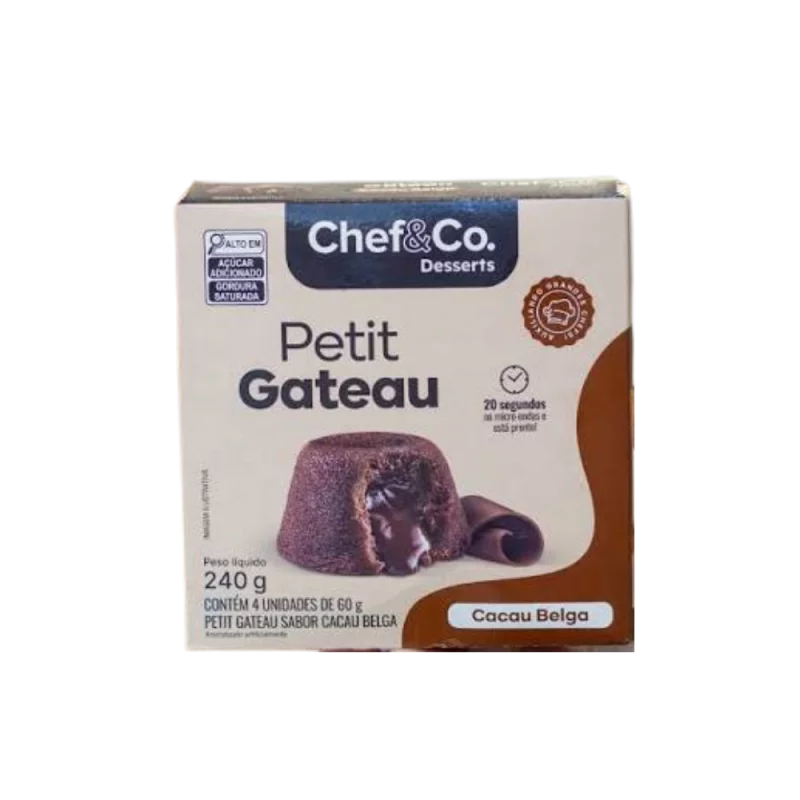 Sobremesa Chef&amp;co. Desserts Petit Gateau Cacau Belga 240g