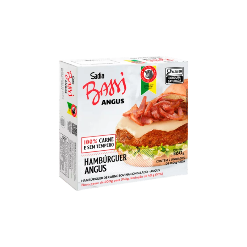 Hamb Bov Sadia Bassi 360g Angus