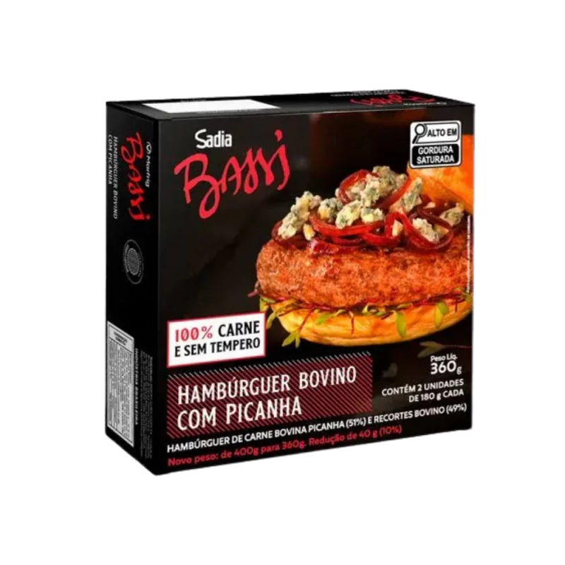 Hamb Bov Sadia Bassi 360g Costela