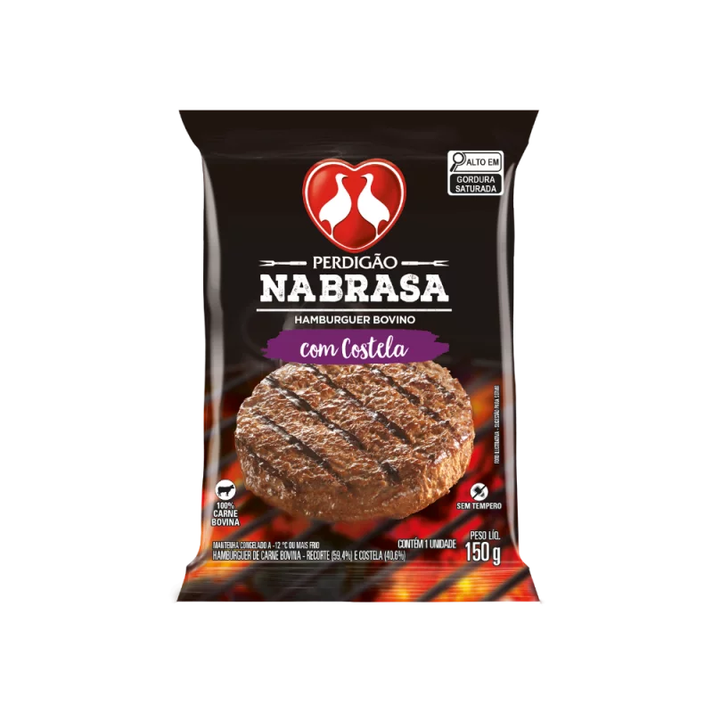 Hamb Bov Perdigao Na Brasa 150g Costela