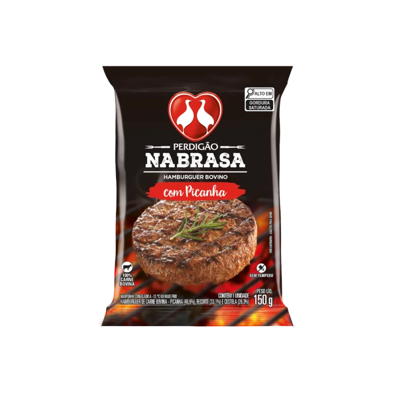 Hamb Bov Perdigao Na Brasa 150g Picanha