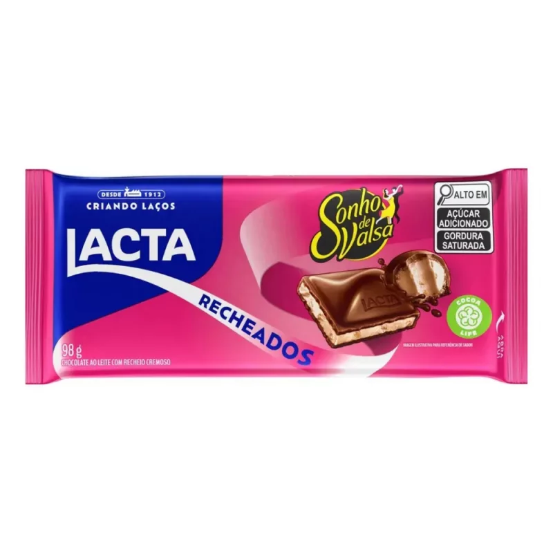 Choc Barra Lacta Sonho de Valsa Pct 98g Recheados
