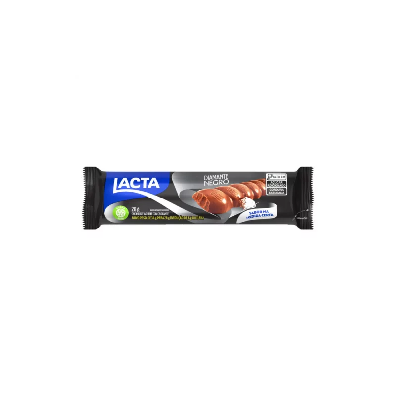 Choc Barra Lacta Diam Negro Pct 28g