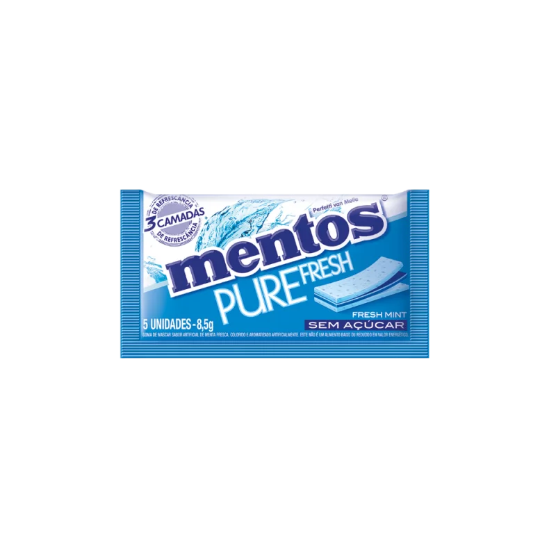 Chiclete Mentos Pure Fresh Sem Acucar 5 Un