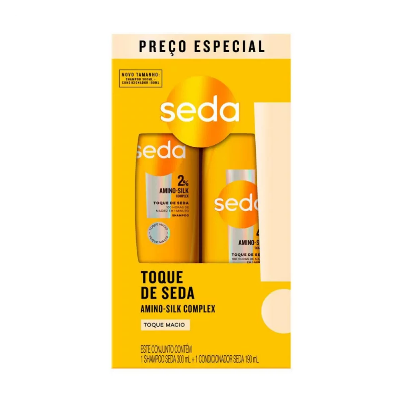 Kit Shampoo 300Ml + Condicionador 190Ml Seda Toque De Seda