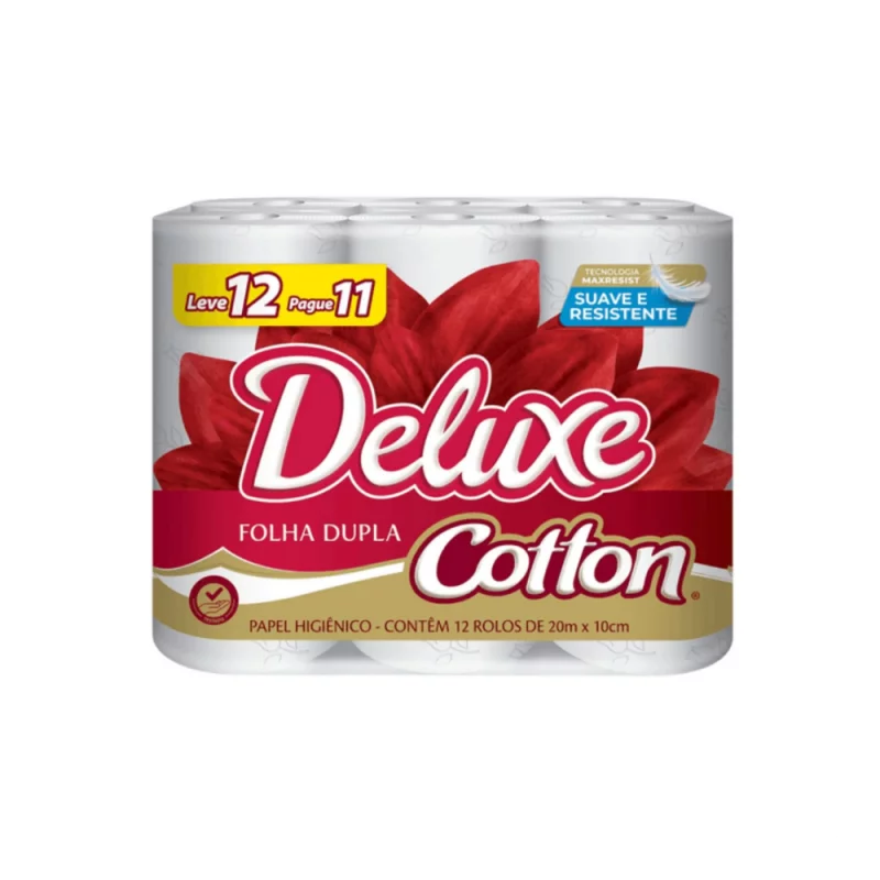 Papel Higien Fl Dupla 20m Deluxe Cotton Pct 12un Pg 11un