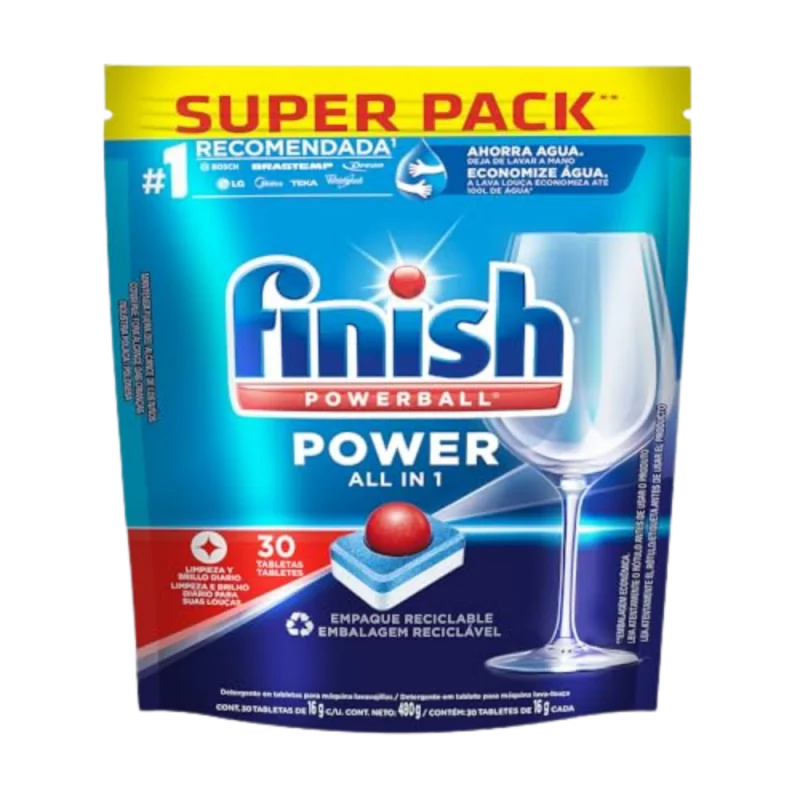 Detergente Tablete Finish P/maquina de Lavar Loucas Powerbal 480g 