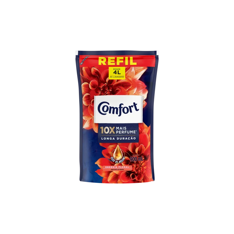 Amaciante Roupa Comfort Concentrado Energia Floral Refil 900ml