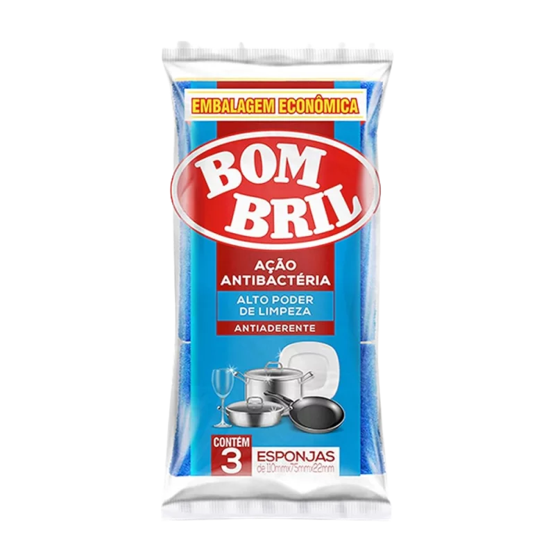 Esponja Antiad Bombril Nao Risca Pct 3un Azl