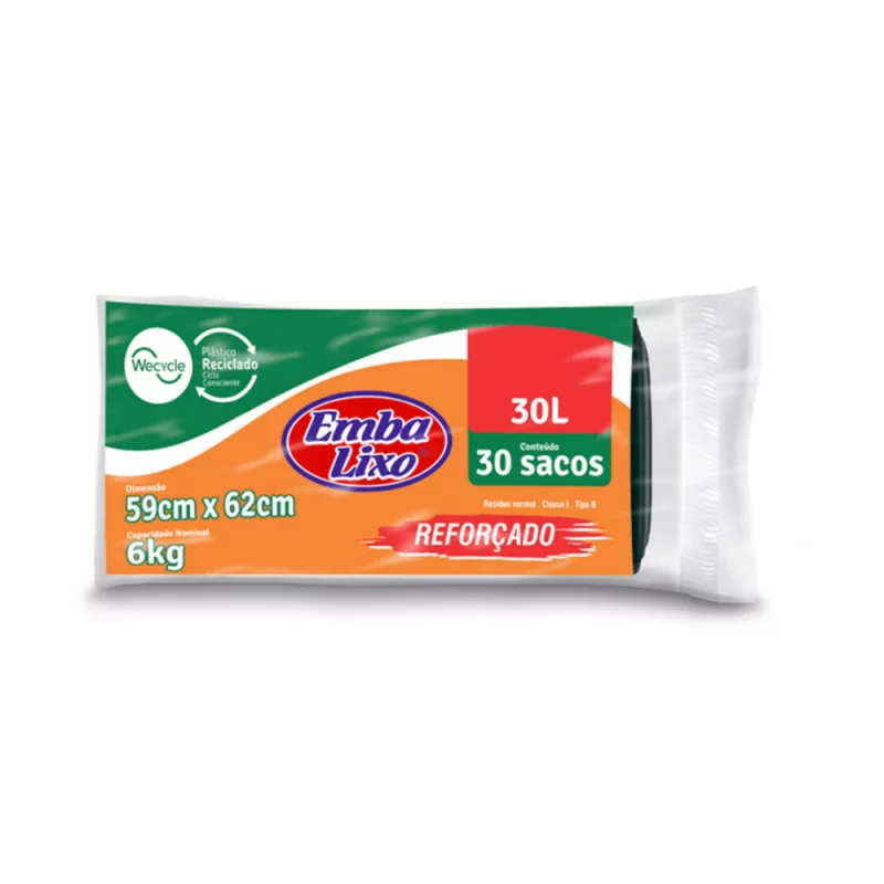 Saco Lixo Embalixo Reforc 30un 30l