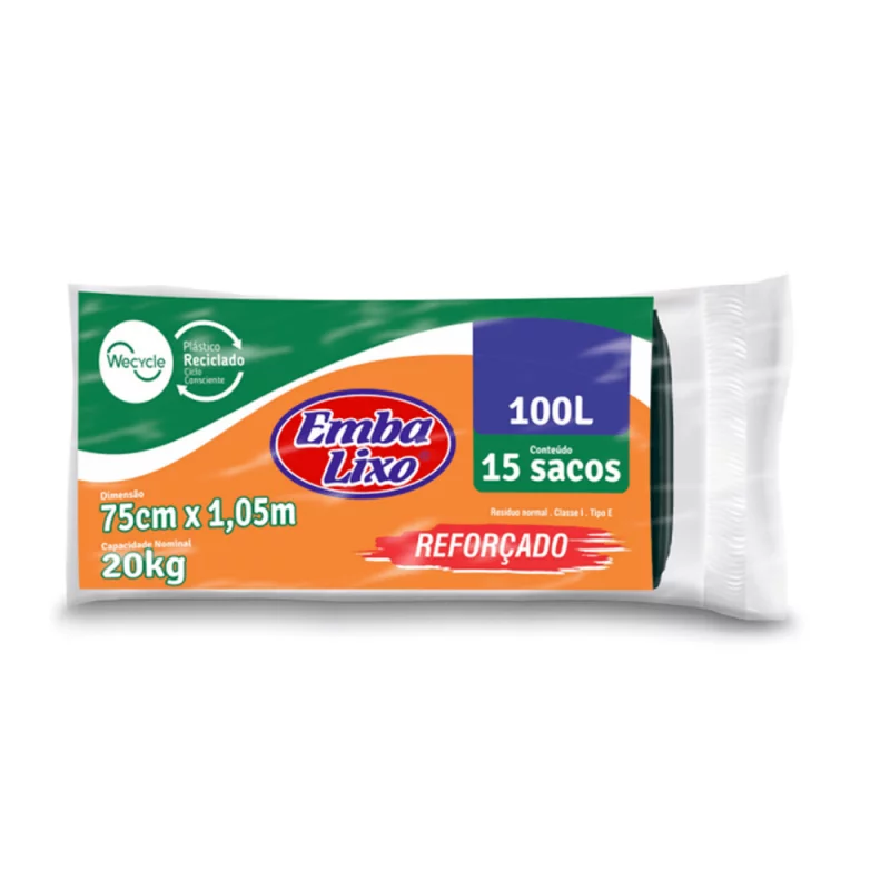 Saco Lixo Embalixo Reforc 15un 100l