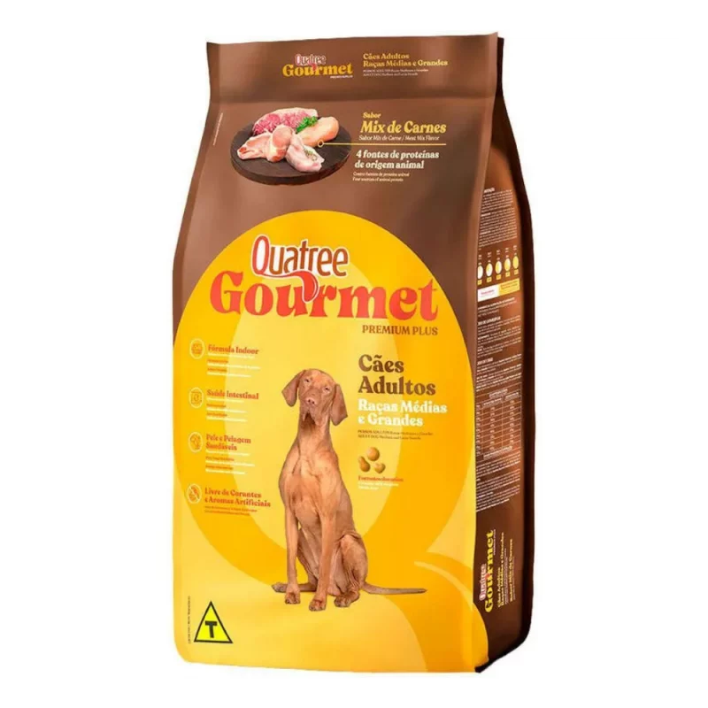 Racao Cao Adult Quatree Gourmet Sc 10kg S/ Coran