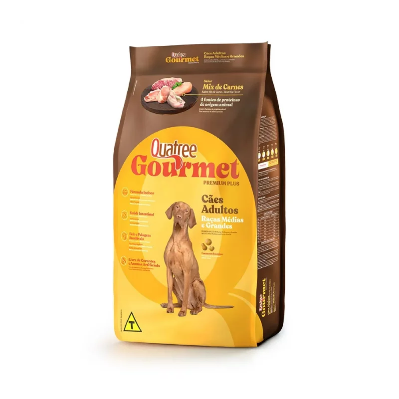 Racao Cao Adult Quatree Gourmet Sc 3kg S/ Coran