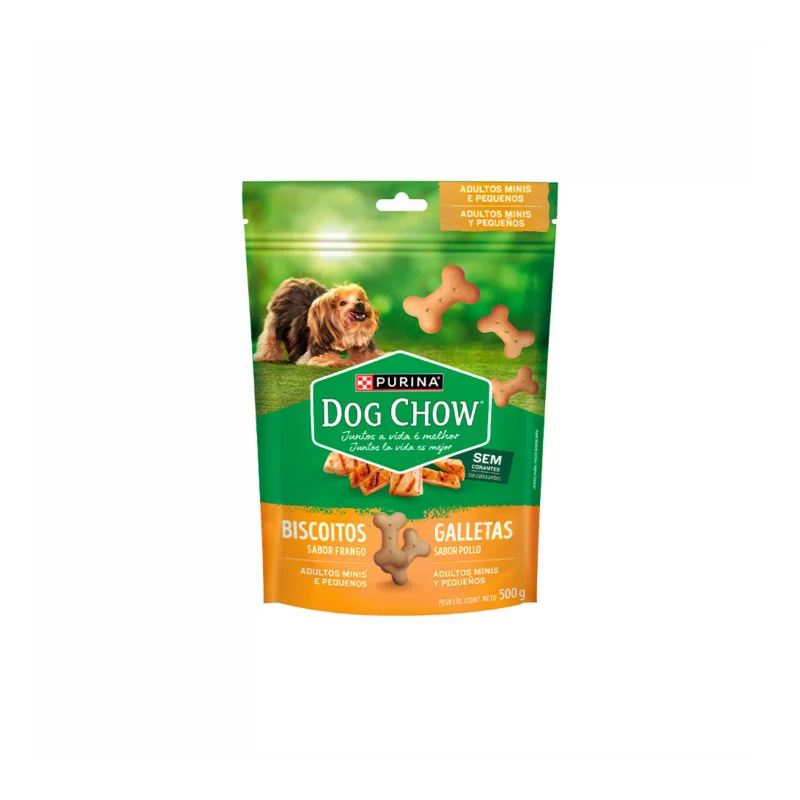 Bisc P/ Caes Dog Chow Pct 500g Frango