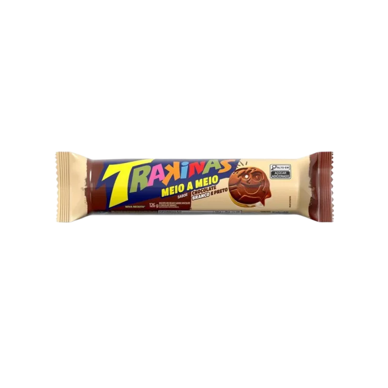 Bisc Trakinas Pct 126g Choc Bco e Pret