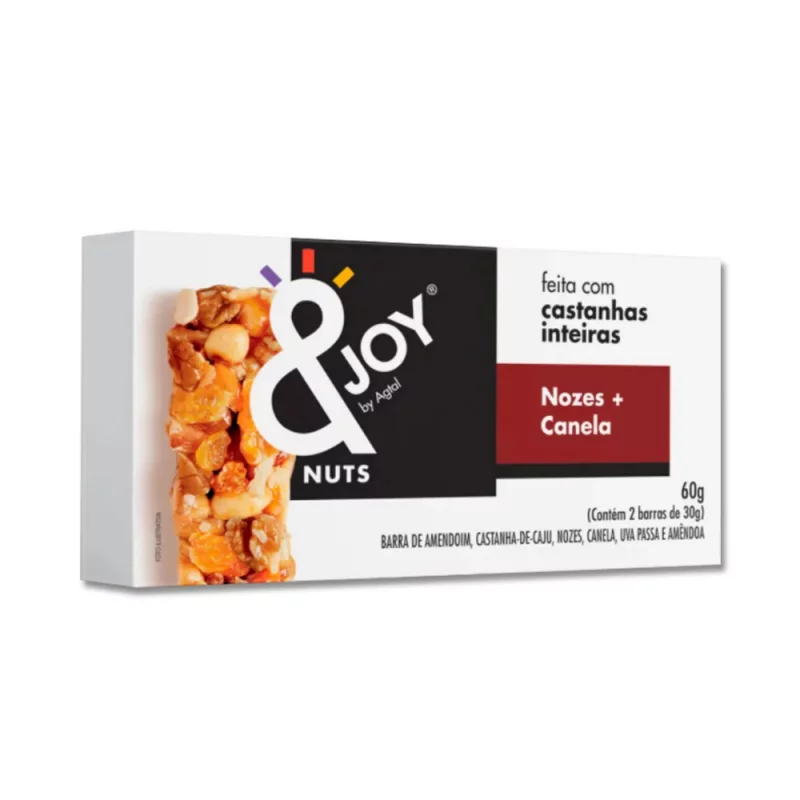 Barra de Cereais &amp;joy Mixed Nuts Nozes + Canela 60g