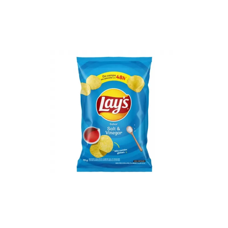 Batata Chips Lays Lisa Pct 70G Salt E Vinegar