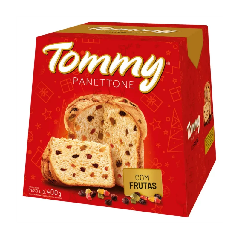 Panetone Tommy Frutas Cristalizadas Cx 400g