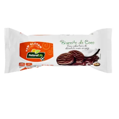 Biscoito Kodilar Naturallife Coco Cobertura Chocolate Amargo 140g