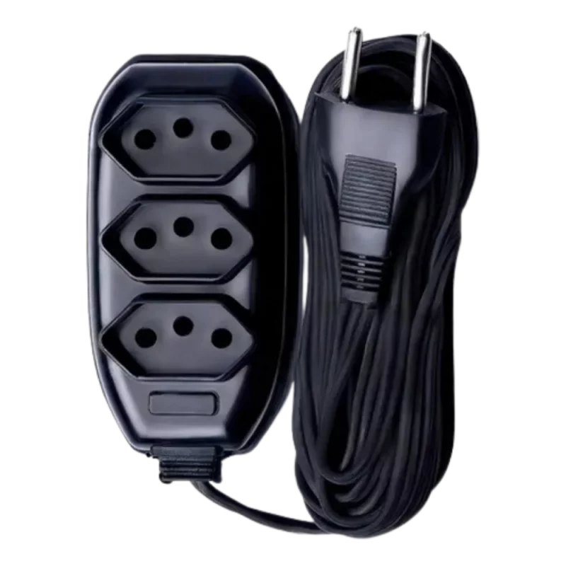 Extensao Baby Tripla Geluz 5m Preto