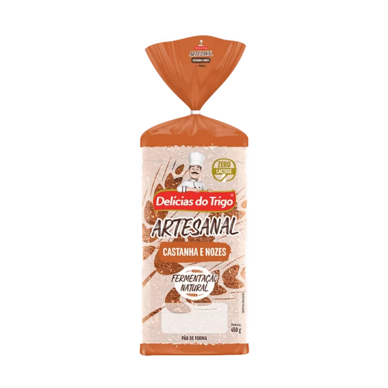 Pao De Forma Delicias Do Trigo Pct 450G Artesanal Cas Noz