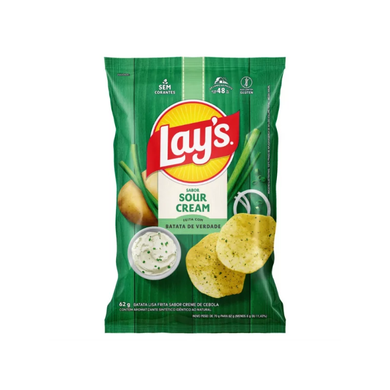 Batata Chips Lays Lisa Pct 62G Sour Cream