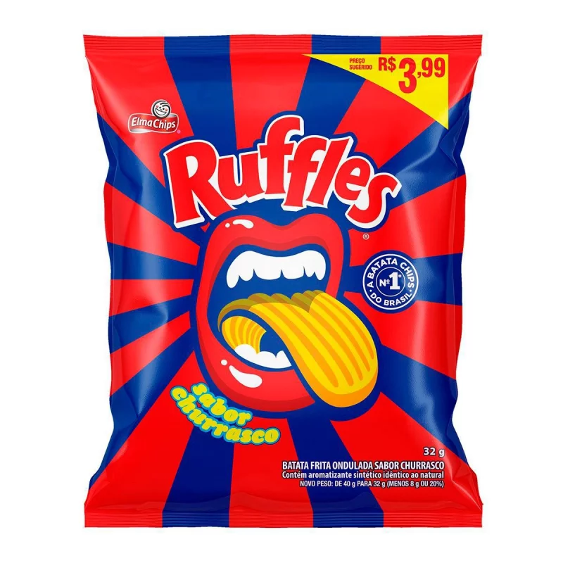 Batata Chips Ruffles Ond Pct 32G Churrasco
