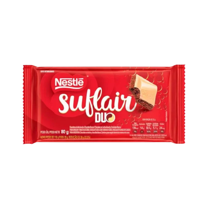 Choc Barra Nestle Suflair Leit Pct 80G Duo