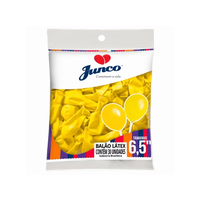 Balao Junco Latex Liso N.65 Amarelo 30Un