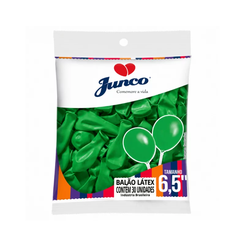 Balao Junco Latex Liso N.65 Verde Escuro 30Un