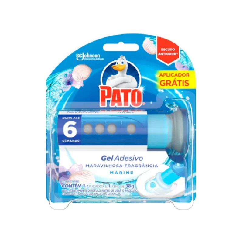 Desodorizador Sanitario Pato Gel Adesivo Marine com Discos e Aparelho Gratis 6un