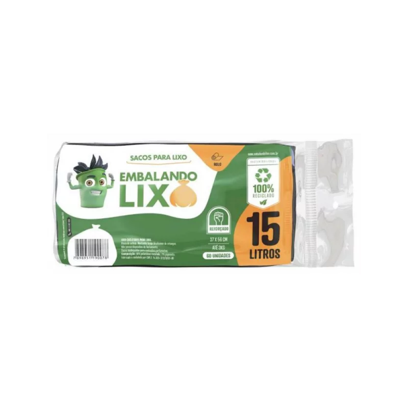 Saco Lixo Potenzzo Rolo 15L