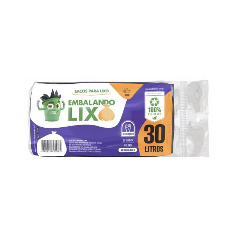 Saco Lixo Potenzzo Rolo 30L