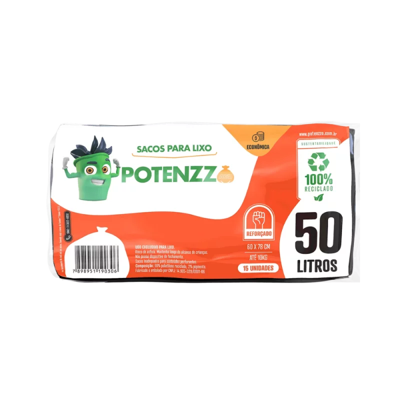 Saco Lixo Potenzzo Econ 50L