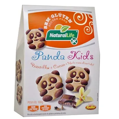 Biscoito Kodilar Naturallife Panda Kids Baunilha e Cacau 100g