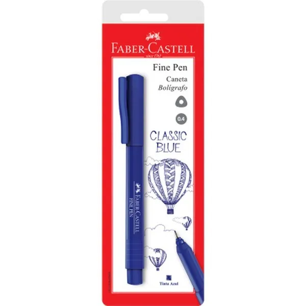 Caneta Faber Castell Fine Pen Azul Un