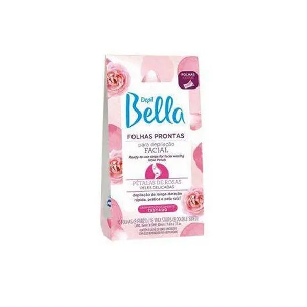 Folhas Depil Bella Prontas para Depilacao Facial Petalas de Rosa 16un